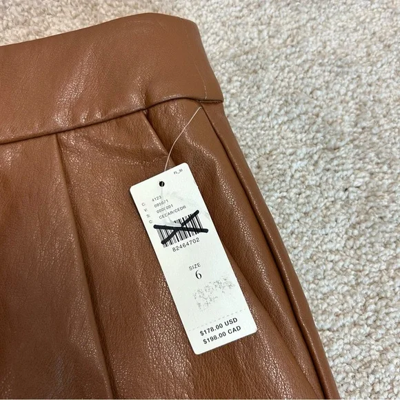 Anthropologie Twentysixhundred Brown faux leather cargo utility wide leg pants - Picture 12 of 17
